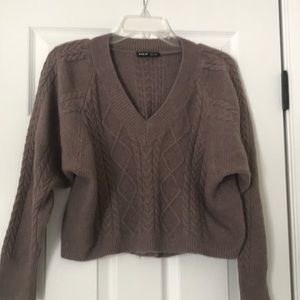 😍SHEIN Taupe V-Neck Gorgeous Sweater😍